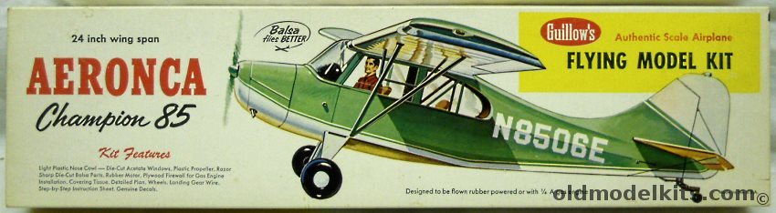 Guillows Aeronca Champion 85 - 24 inch Wingspan for Free Flight or R/C Conversion, 301 plastic model kit